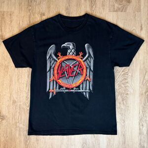 Slayer Graphic T-Shirt Eagle Emblem Black Red Gray Large Metal Band Tee